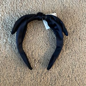 NWT j. Crew navy satin bow head band